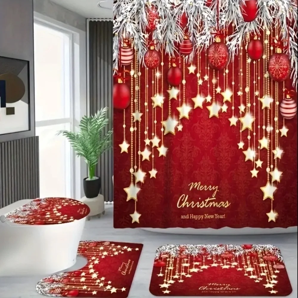 4pc Mery Christmas Bathroom Set NWT